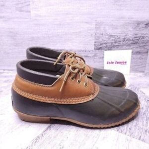 Eddie Bauer Low Top Rubber Leather Duck Boots Brown Women's sz 8